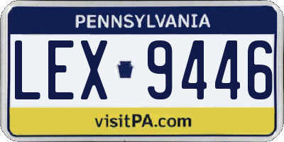 PA license plate LEX9446