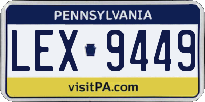 PA license plate LEX9449