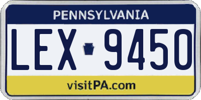 PA license plate LEX9450