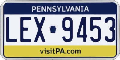 PA license plate LEX9453