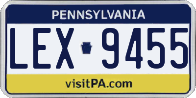 PA license plate LEX9455