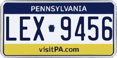 PA license plate LEX9456