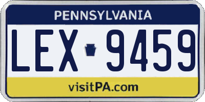 PA license plate LEX9459