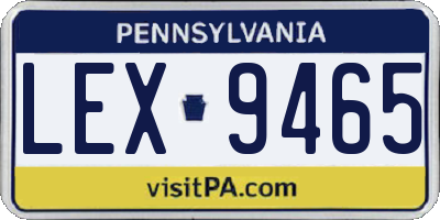 PA license plate LEX9465