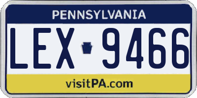 PA license plate LEX9466