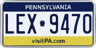 PA license plate LEX9470