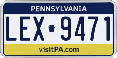 PA license plate LEX9471