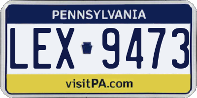 PA license plate LEX9473