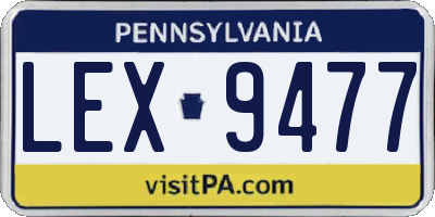 PA license plate LEX9477