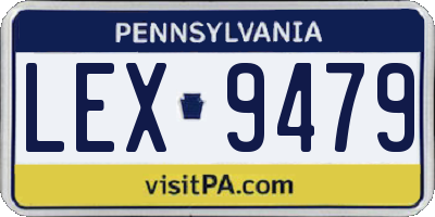 PA license plate LEX9479