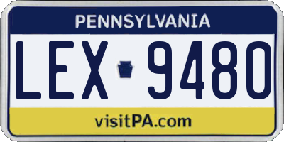PA license plate LEX9480
