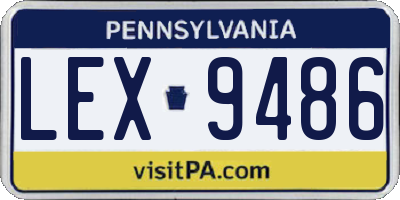 PA license plate LEX9486