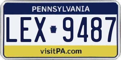 PA license plate LEX9487