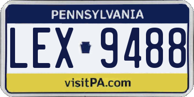 PA license plate LEX9488