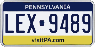 PA license plate LEX9489