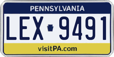 PA license plate LEX9491