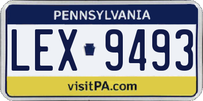 PA license plate LEX9493
