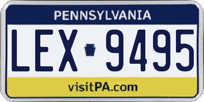 PA license plate LEX9495