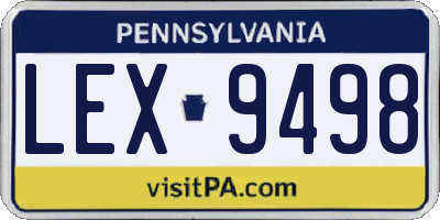PA license plate LEX9498