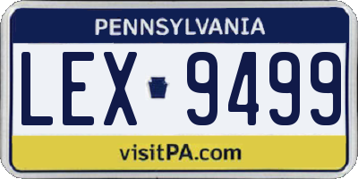 PA license plate LEX9499