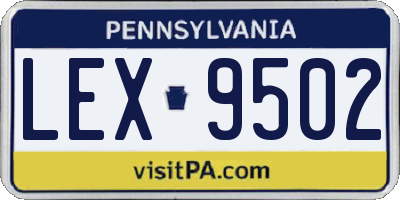 PA license plate LEX9502