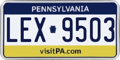 PA license plate LEX9503