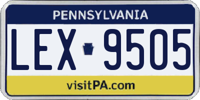 PA license plate LEX9505