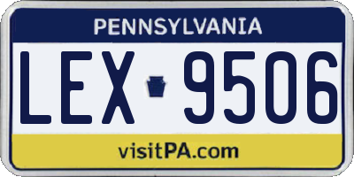 PA license plate LEX9506