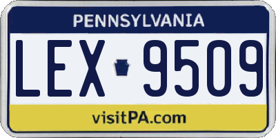 PA license plate LEX9509