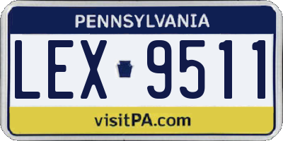 PA license plate LEX9511
