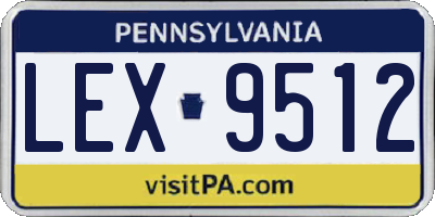 PA license plate LEX9512
