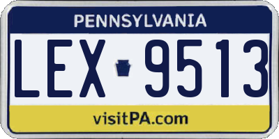 PA license plate LEX9513