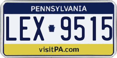 PA license plate LEX9515