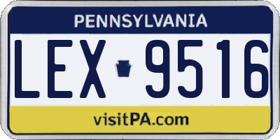 PA license plate LEX9516