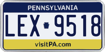 PA license plate LEX9518
