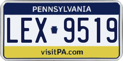 PA license plate LEX9519