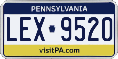 PA license plate LEX9520
