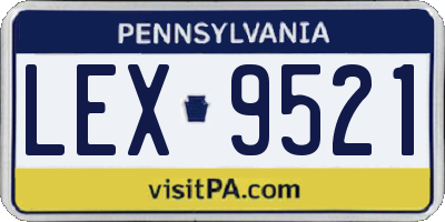 PA license plate LEX9521