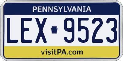 PA license plate LEX9523