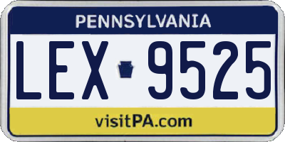 PA license plate LEX9525
