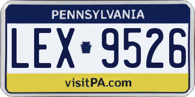 PA license plate LEX9526
