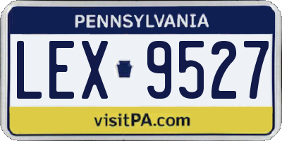 PA license plate LEX9527