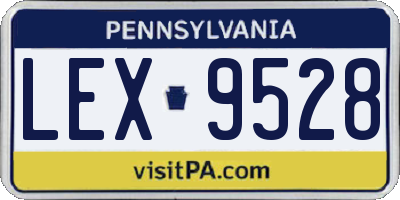 PA license plate LEX9528