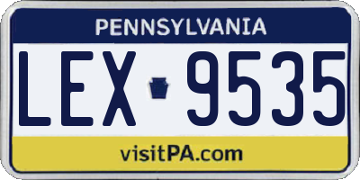 PA license plate LEX9535