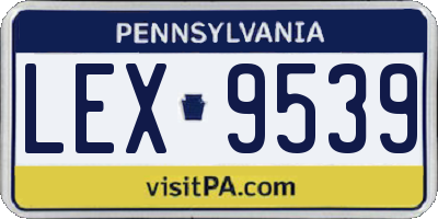 PA license plate LEX9539