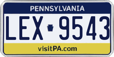 PA license plate LEX9543