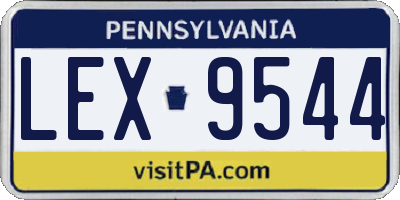 PA license plate LEX9544