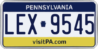 PA license plate LEX9545