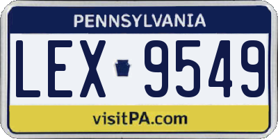 PA license plate LEX9549