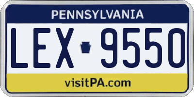 PA license plate LEX9550